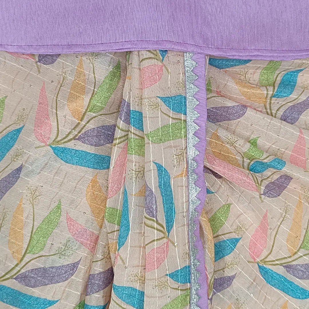 Purple Silk Kurta & Printed Dhoti For Boys image 3