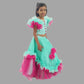 Sea Green Crop Top & Lehenga image 1