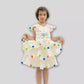 Hand Embroidered Unicorn Ruffle Layered White Frock image 0