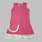 Pink Animal Print A Line Knee Length Frock with Pocket image 0