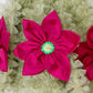 Green Flayered Frock With Pink Flowers Embellished image 1