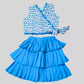 Ruffled Skirt With Angrakha Style (Wrap) Top - Blue image 0