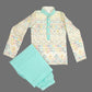 Multicolor Embroidered Kurta And Aqua Blue Pant image 1