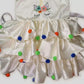 Hand Embroidered Unicorn Ruffle Layered White Frock image 1
