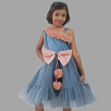 One Shoulder Grey Frock image 0