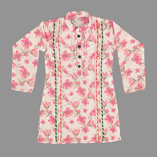Floral Print Cotton Kurta and Pant for Boys image 2