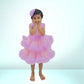 Purple Ruffle Layered Frock And Flower Hair Pin For Girls image 0