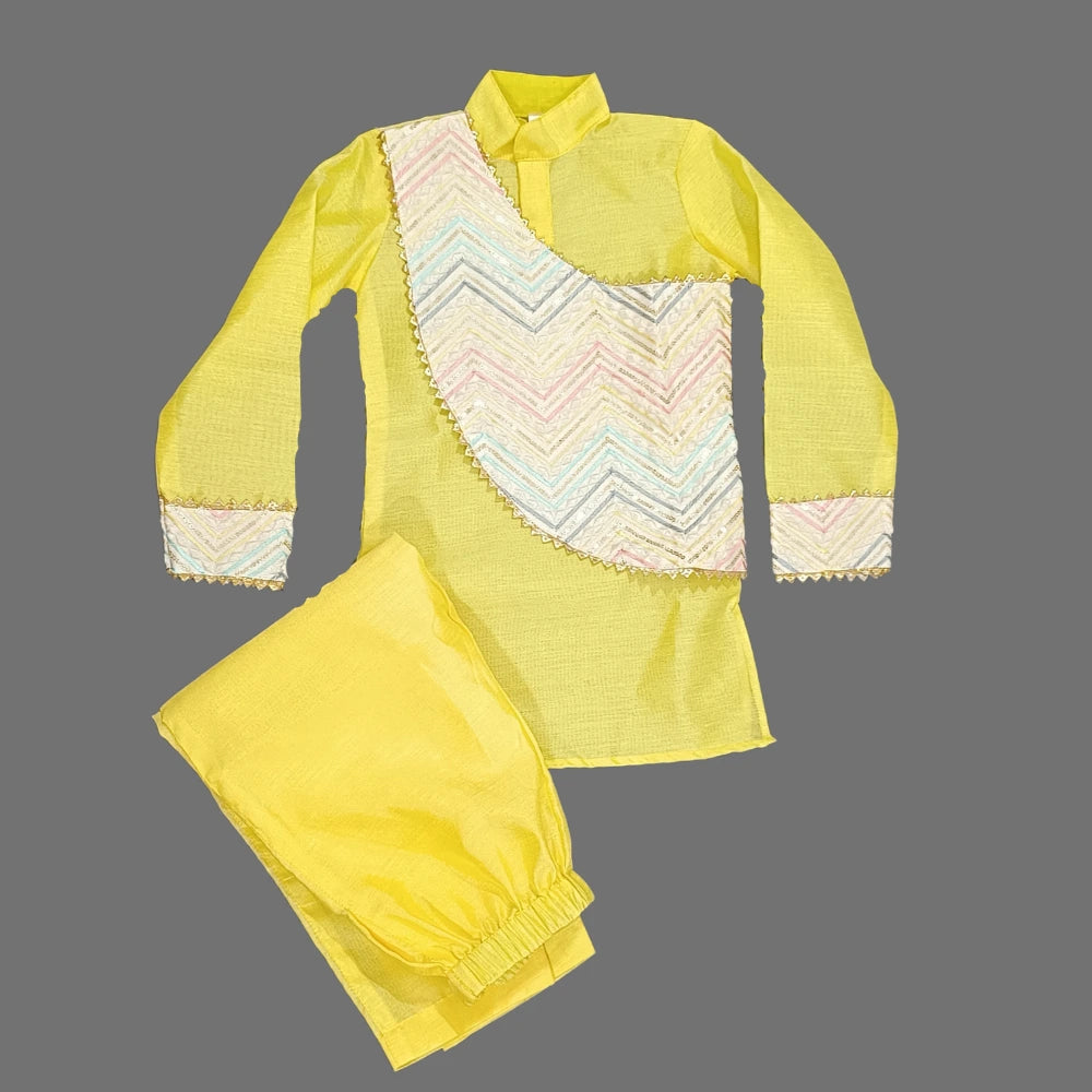 Yellow Embroidered Kurta And Pant image 1