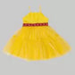 Yellow Ruffle Layered Frock With Embroidered Belt And Cape Style Jacket image 1